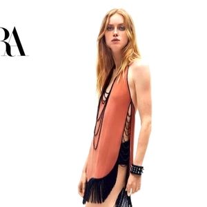 ZARA Beaded Halter Top Limited Edition, Size S XS),NWT $169